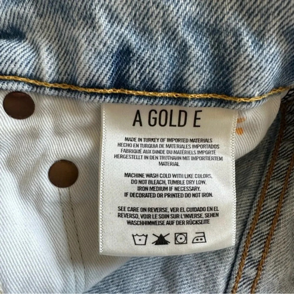 AGOLDE Womens Jaden High Rise Cut Off Shorts 27 Light Wash Destroyed A038-I-811 - Picture 5 of 9